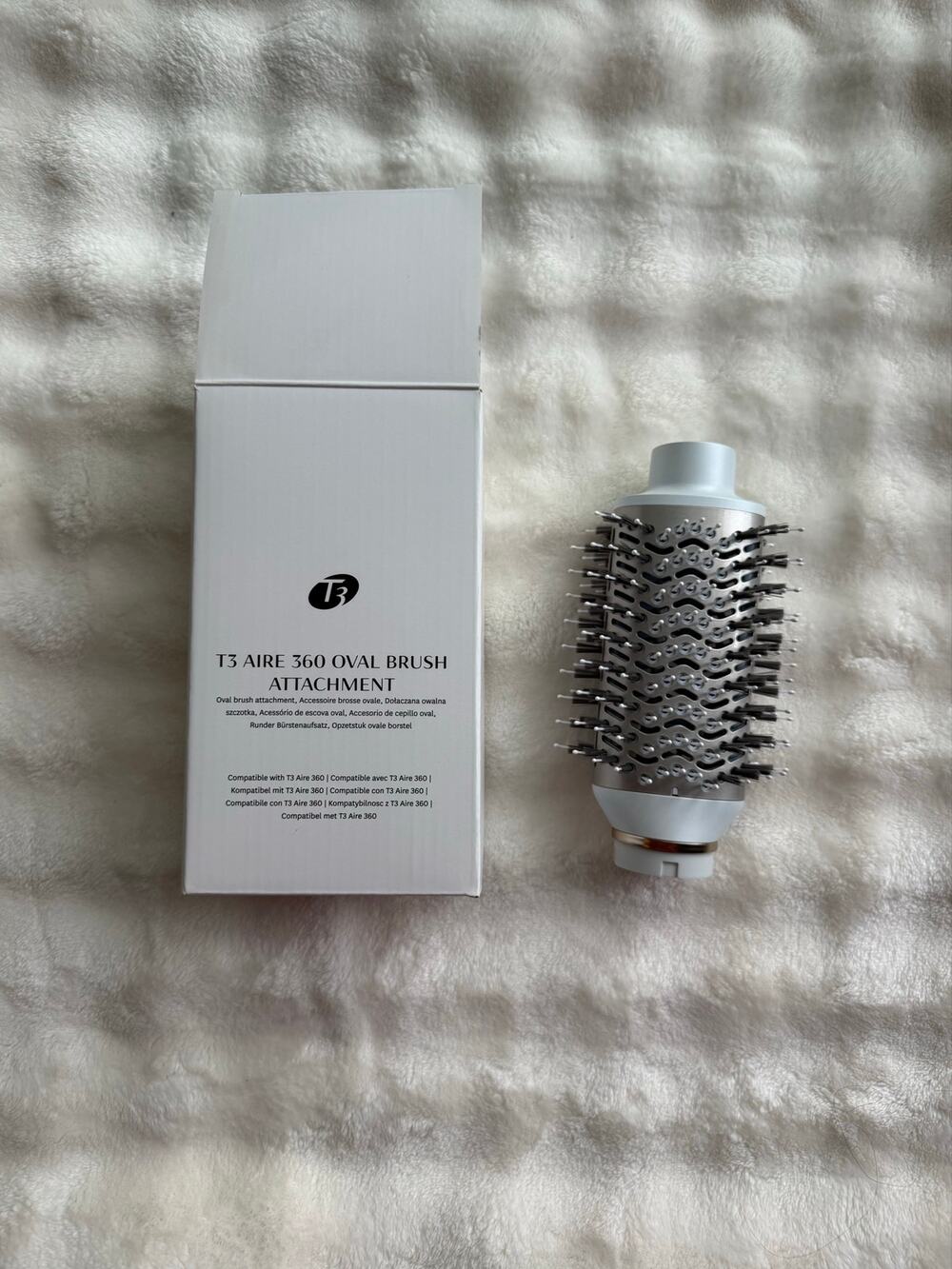 T3 Aire 360 Oval Brush Attachment White Ceramic Blowout Brush w/ Box